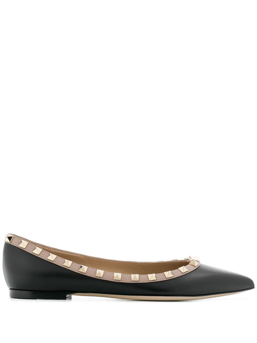 Women's Rockstud Leather Ballets in Black | Size IT 38 | 5W2S0403VODN91
