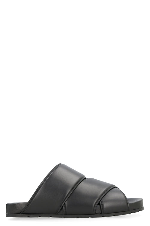 Men's Bridge Leather Mules in Black | Size 42 | 754187VBSL0 Color 1000