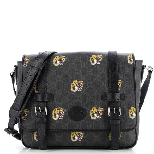 GUCCI Interlocking G Patch Messenger Bag Printed GG Coated Canvas Medium
