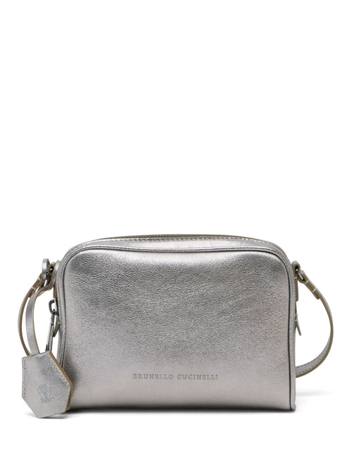 Women's Leather Shoulder Bag in Silver | Size UNI | MBLMD2630C9105