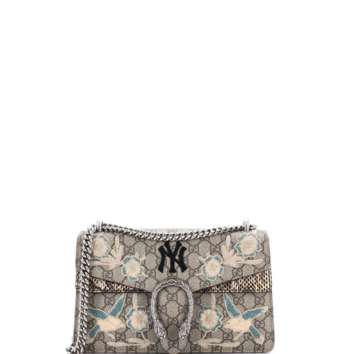 GUCCI MLB Dionysus Bag Embroidered GG Coated Canvas with Python Small