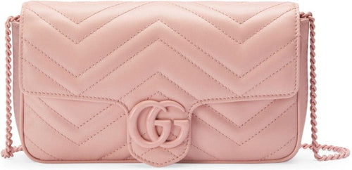 Women's Gg Marmont Quilted Leather Mini-Bag in Pink | 751526AACX5 Color 5945
