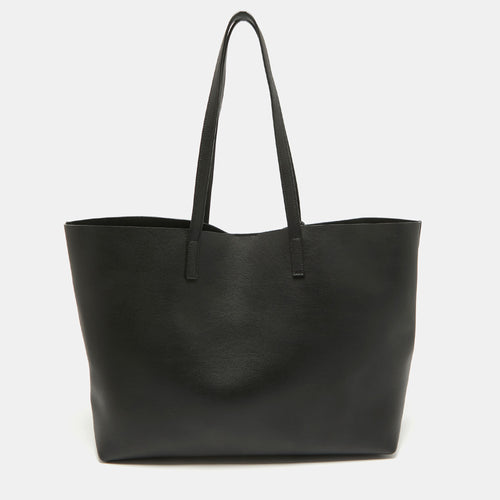 Saint Laurent Black Leather Large East/West Shopper Tote