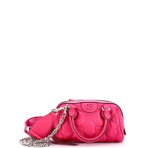 GUCCI Ophidia Convertible Boston Top Handle Bag GG Matelasse Leather Mini