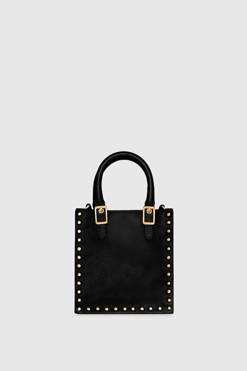 Studded Mini Tote Bag In Black