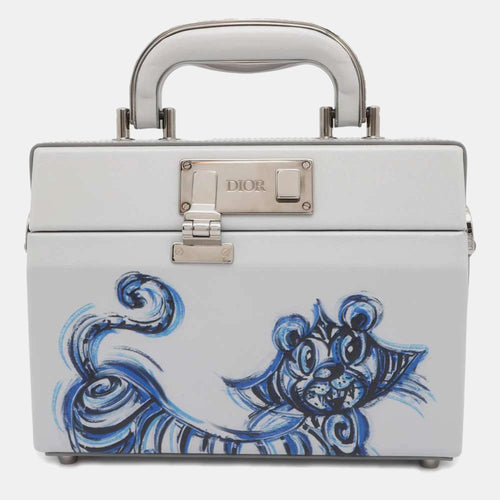 Printed Leather Kenny Scharf Year of the Tiger Top Handle Clasp Lock Bag
