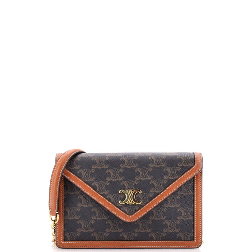 CELINE Margo Triomphe Wallet on Chain Triomphe Coated Canvas