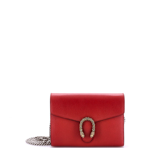 GUCCI Dionysus Chain Wallet Leather with Embellished Detail Small