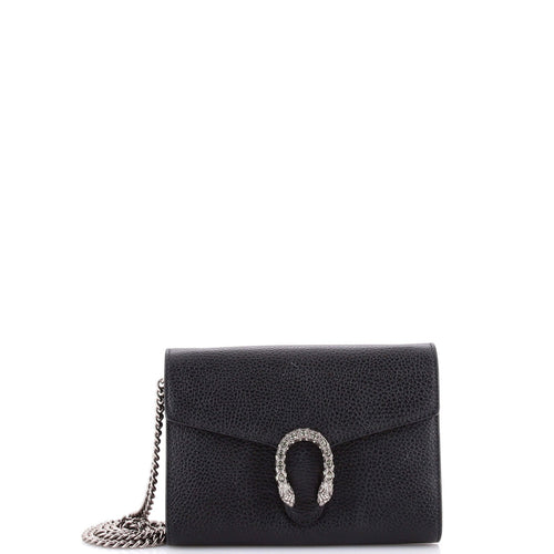 GUCCI Dionysus Chain Wallet Leather with Embellished Detail Small