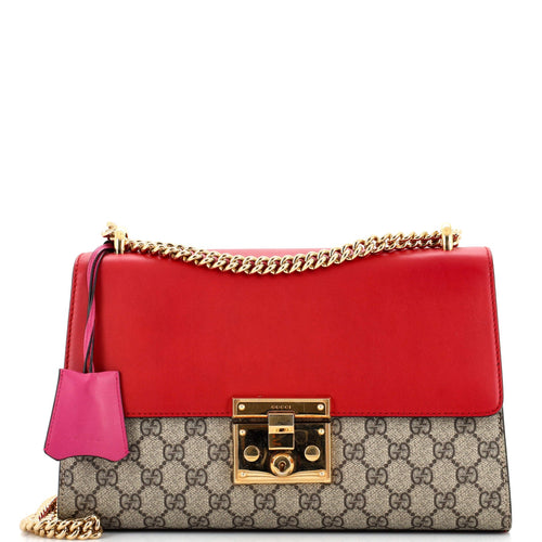 GUCCI Padlock Shoulder Bag GG Coated Canvas and Leather Medium