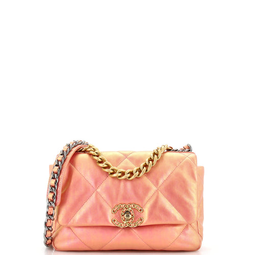 CHANEL 19 Flap Bag Quilted Iridescent Calfskin Medium
