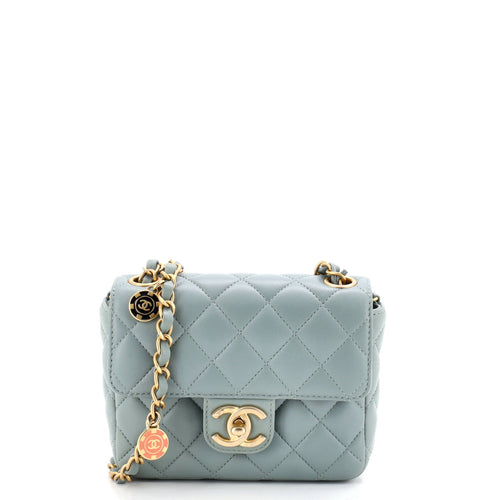 CHANEL Casino Royale Charms Square Flap Bag Quilted Lambskin with Enamel Mini