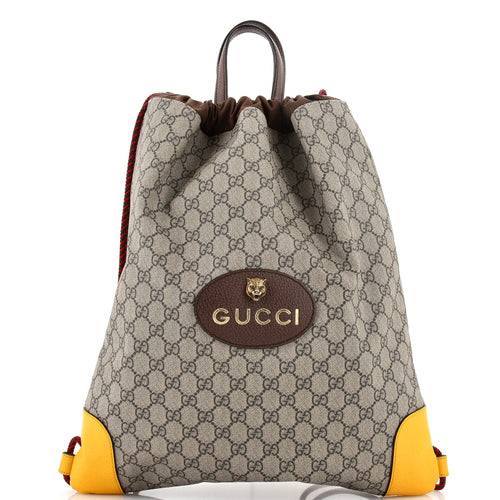 GUCCI Neo Vintage Drawstring Backpack GG Coated Canvas Large