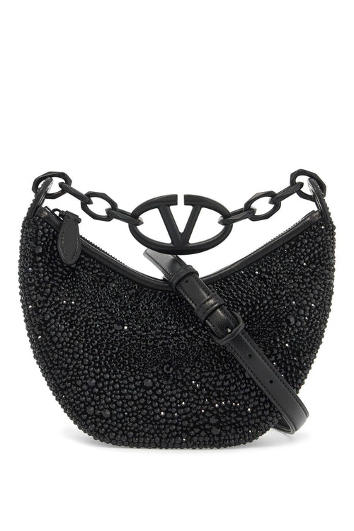 Women's Mini Vlogo Moon Bag Hobo Purse With in Black | 5W0B0Q43KLC