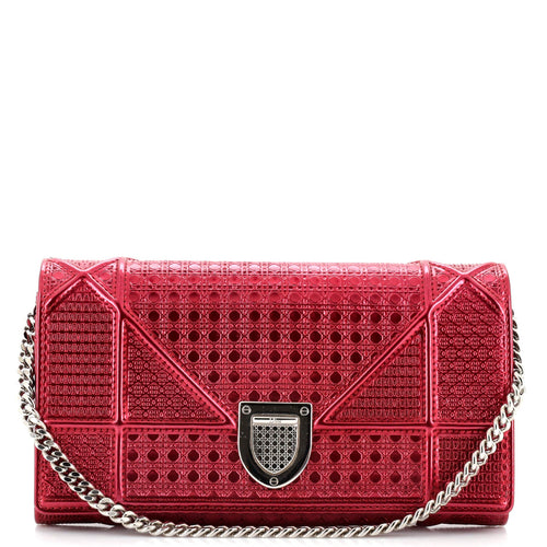 Diorama Croisiere Chain Wallet Cannage Embossed Calfskin