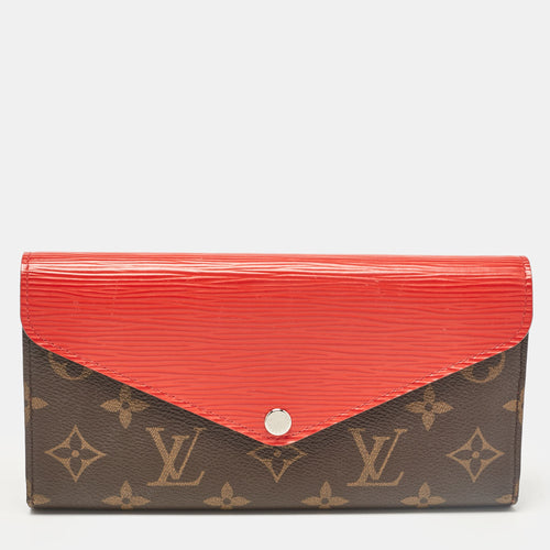 Cherry Epi Leather and Monogram Canvas Marie-Lou Long Wallet
