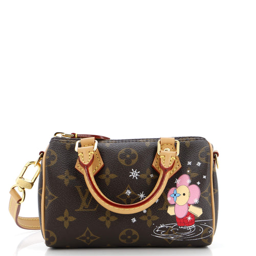 Speedy Bandouliere NM Bag Limited Edition Vivienne Xmas Monogram Canvas Nano
