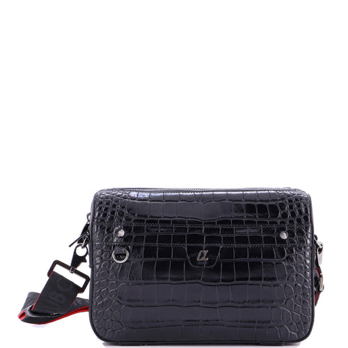 Ruisbuddy Messenger Bag Crocodile Embossed Leather Small