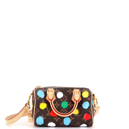 Speedy Bandouliere NM Bag Yayoi Kusama Painted Dots Monogram Canvas Nano