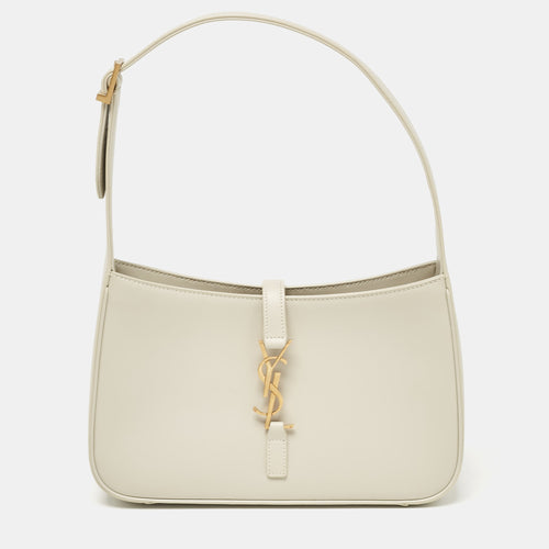 Saint Laurent White Leather LE 5 À 7 Shoulder Bag