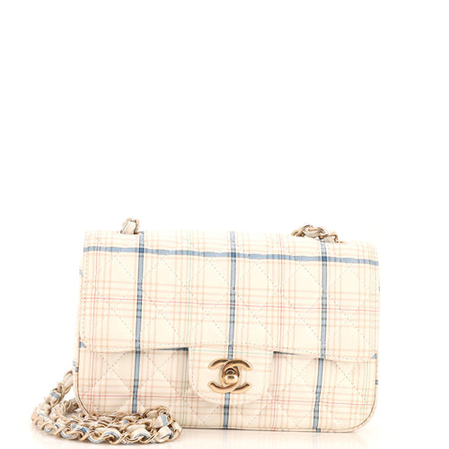 CHANEL Classic Single Flap Bag Quilted Printed Calfskin Mini