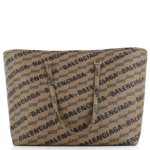 Signature East-West Shopper Tote Allover Logo BB Monogram Coated Canvas Large