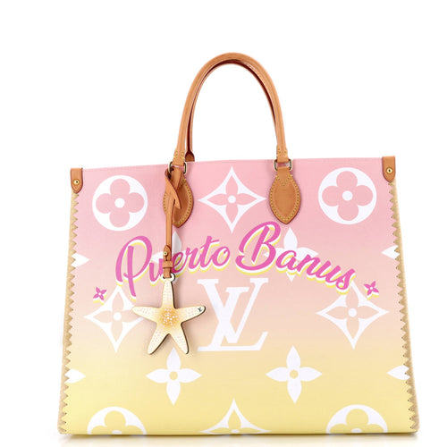 OnTheGo Tote Limited Edition Cities By The Pool Monogram Giant with Raffia GM