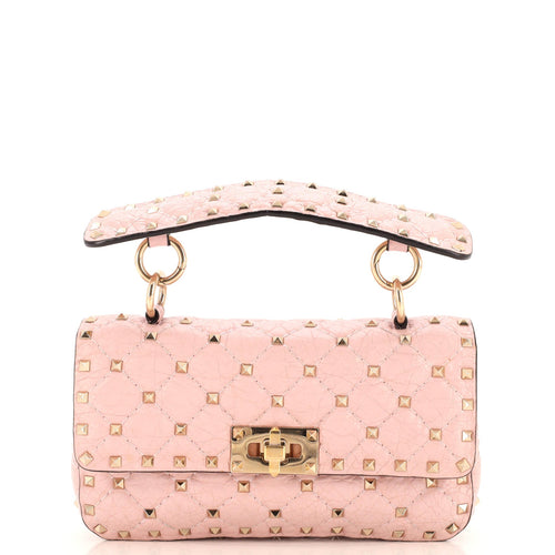 VALENTINO GARAVANI Rockstud Spike Flap Bag Quilted Leather Small
