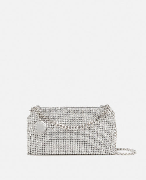 Falabella Crystal Mesh Shoulder Bag, Woman, Metallic silver
