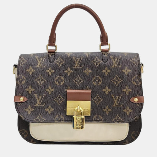 Brown/Creme Monogram Canvas and Leather Vaugirard Bag