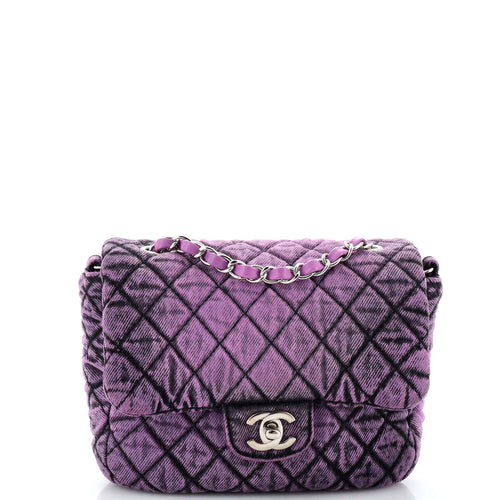 CHANEL Denimpression Flap Bag Quilted Distressed Denim Small