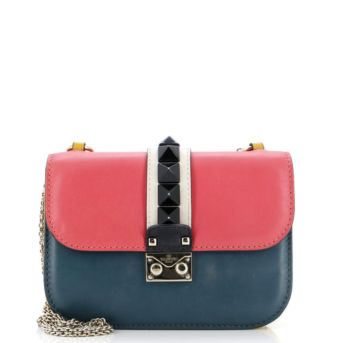 VALENTINO GARAVANI Glam Lock Shoulder Bag Leather Small