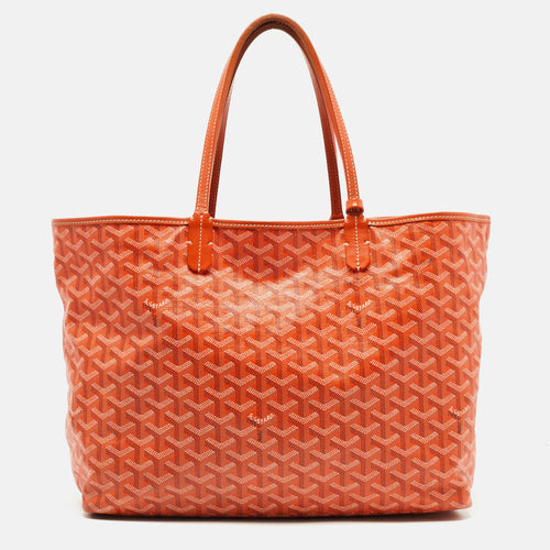 Orange Goyardine Coated Canvas and Leather Saint Louis PM Tote