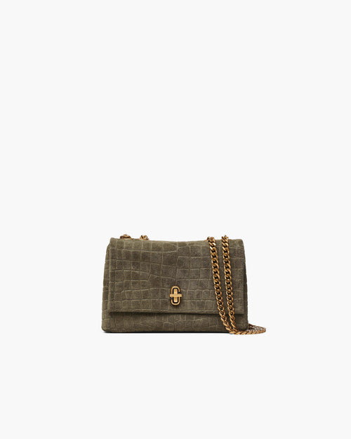 Marc Jacobs The Suede Croc Slim Dual Convertible Shoulder Bag in Olive