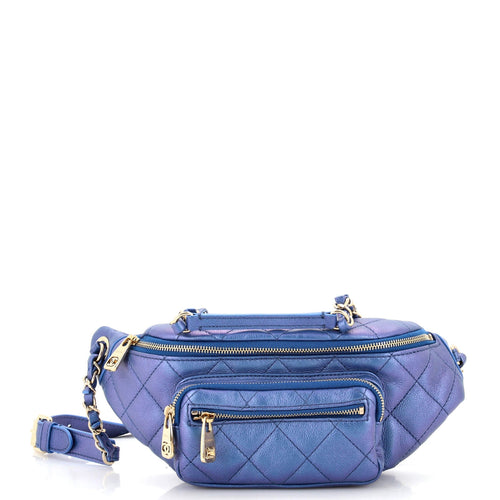 CHANEL All About Waist Bag Quilted Iridescent Calfskin Small