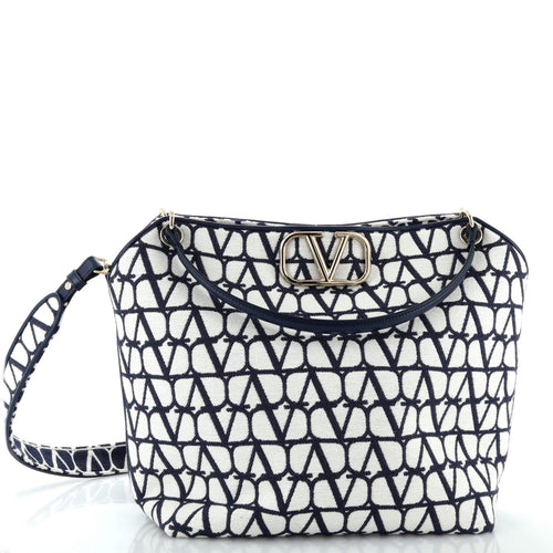 VALENTINO GARAVANI VLogo Loco Hobo Bag Toile Iconograph Fabric