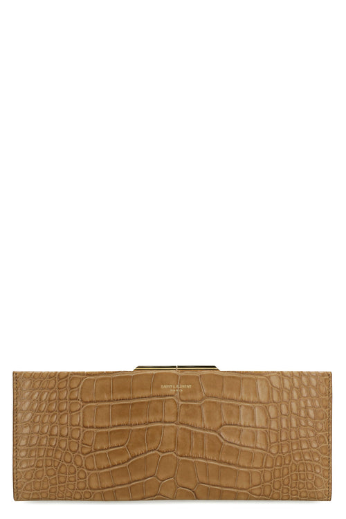 Women's Midnight Leather Clutch in Brown | 697655EAAB6 Color 7732