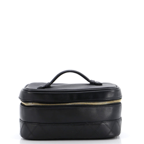 CHANEL Zip Around Top Handle Jewelry Case Quilted Lambskin Small