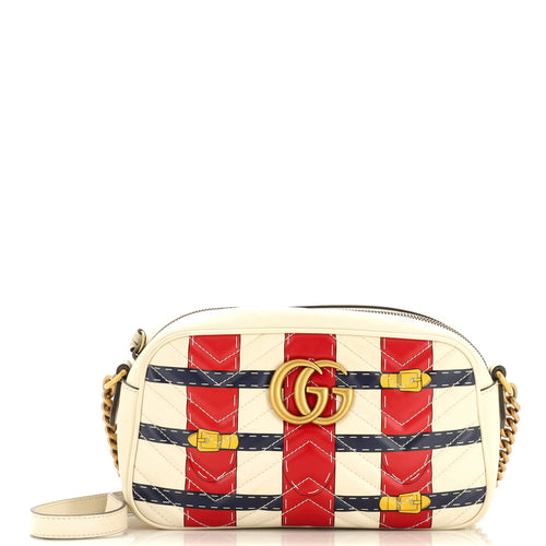 GUCCI GG Marmont Camera Bag Trompe L'Oeil Matelasse Leather Small