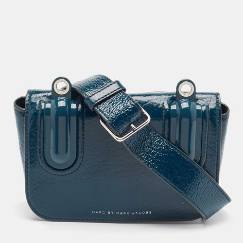 Teal Green Patent Leather Bond Bubble Crossbody Bag