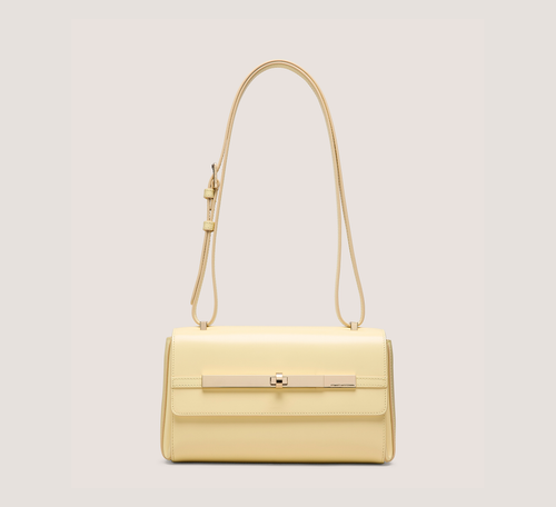 Posh Shoulder Bag, Lemon Chiffon Soft Box Calf Leather, Size: U No Dimension