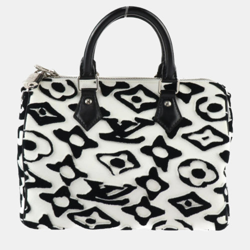 White Canvas Urs Fischer Monogram Speedy Bandouliére 25 Satchel