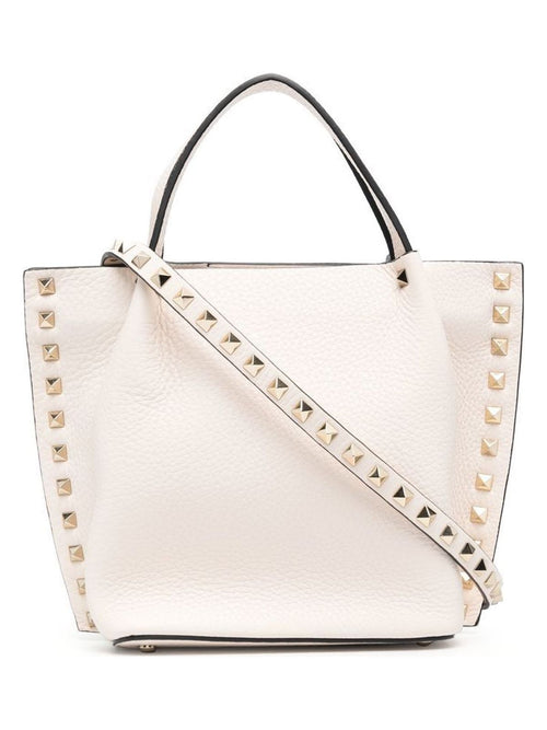 Women's Rockstud Small Tote Bag in White | Size UNI | 4W2B0K68VSFI16