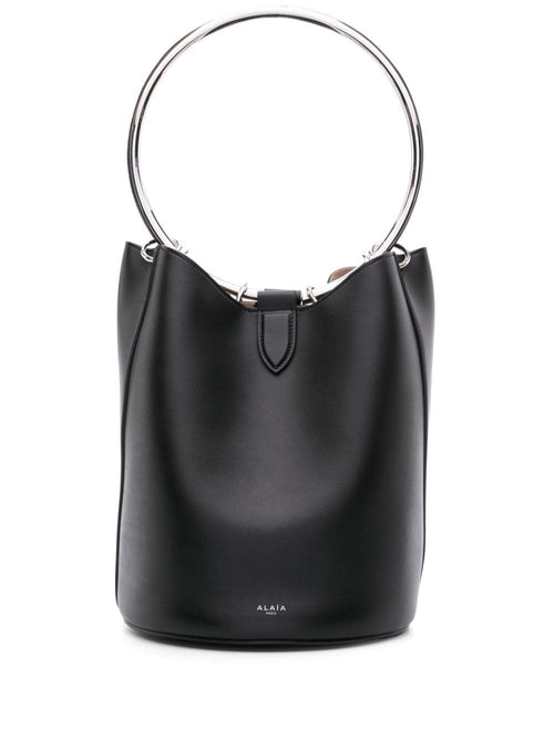 Women's Ring Large Leather Bucket Bag in Black | Size UNI | AA1S02825CA515
