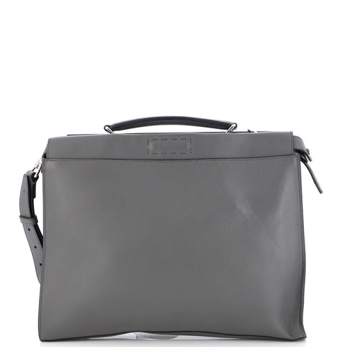 FENDI Peekaboo Fit Bag Leather with Zucca Embossed Leather Regular