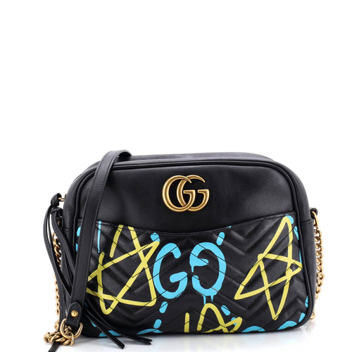 GUCCI GG Marmont Shoulder Bag GucciGhost Matelasse Leather Medium