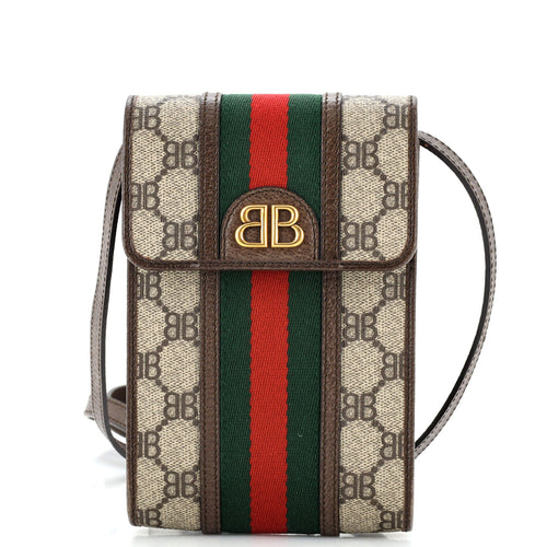 x Gucci The Hacker Project Web Phone Bag BB Coated Canvas