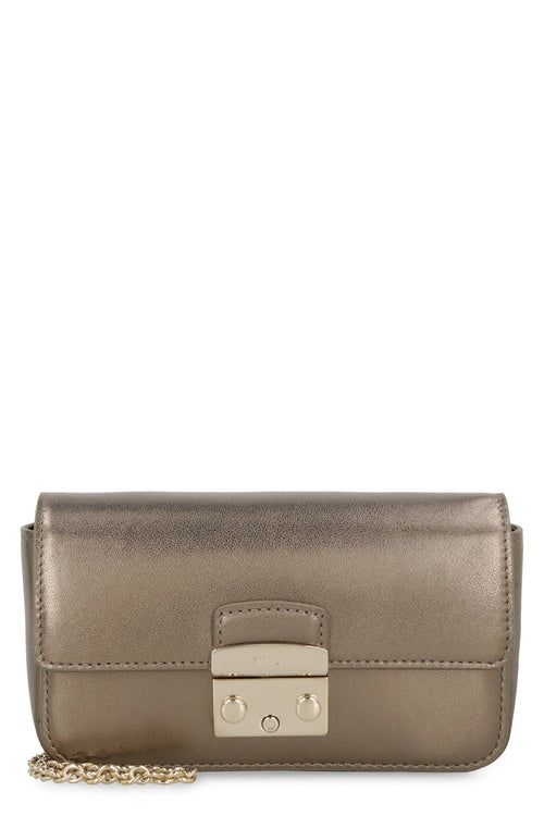 Women's Metropolis Leather Mini Crossbody Bag in Bronze | WE00446BX0318 Color 2275S