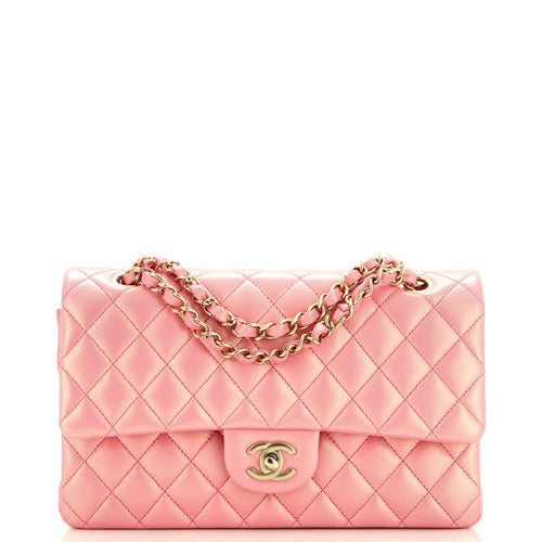 CHANEL Classic Double Flap Bag Quilted Iridescent Lambskin Medium