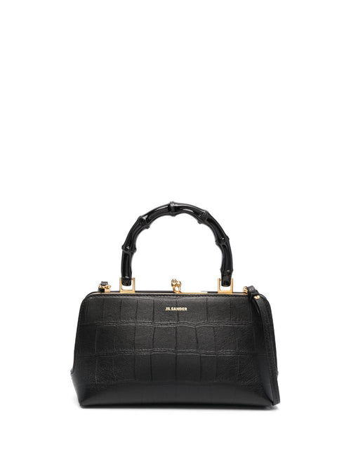 Women's Goji Bamboo Mini Leather Handbag in Black | Size UNI | J07WD0029P4866001